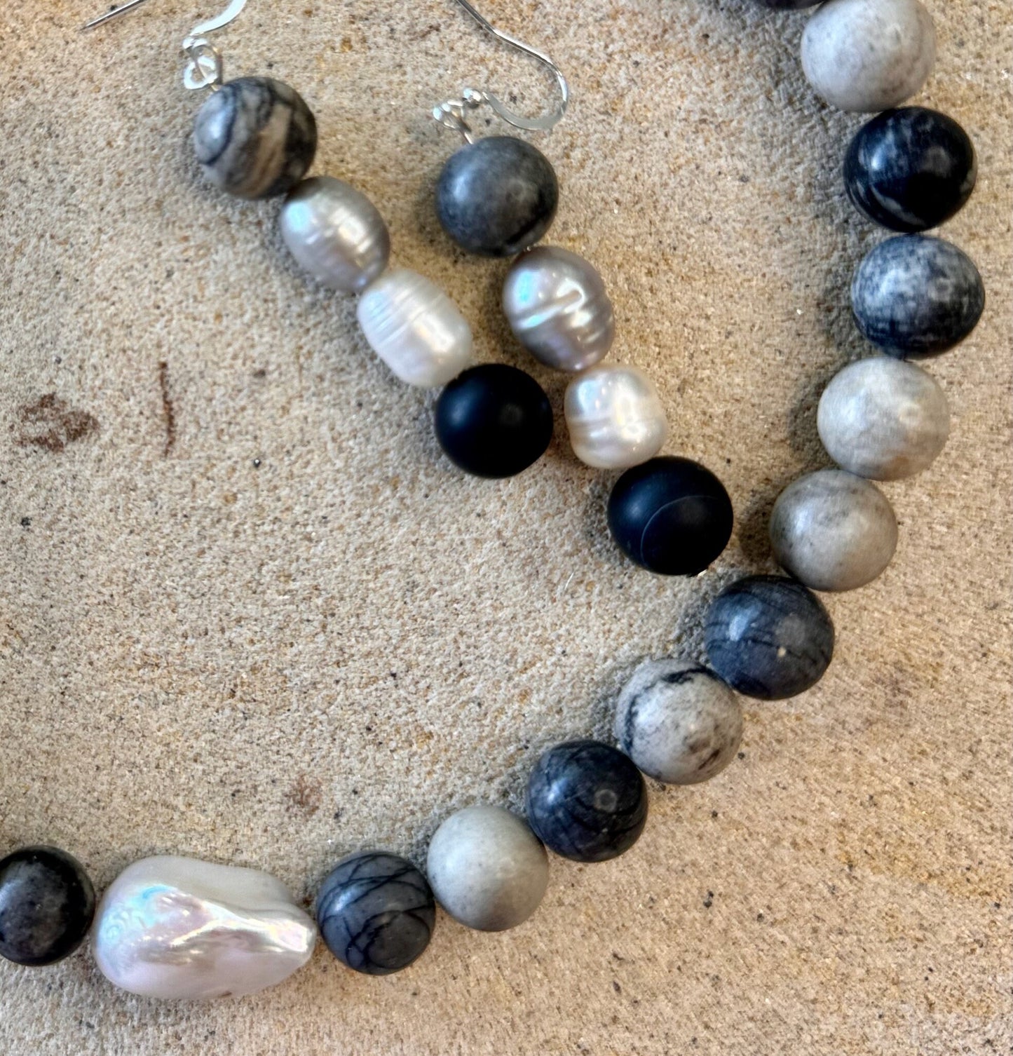 Spider Web Jasper Stone Jewellery Set