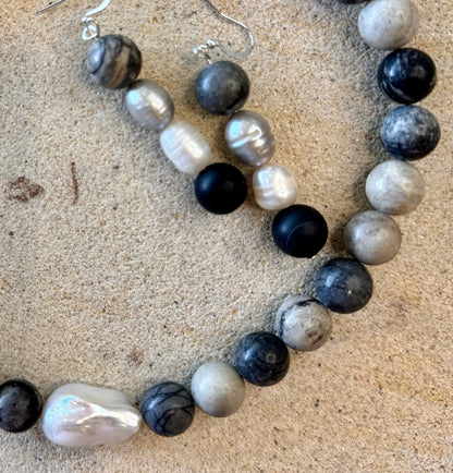 Spider Web Jasper Stone Jewellery Set