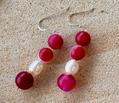 Pink Botswana Agate Beaded Jewellery Set