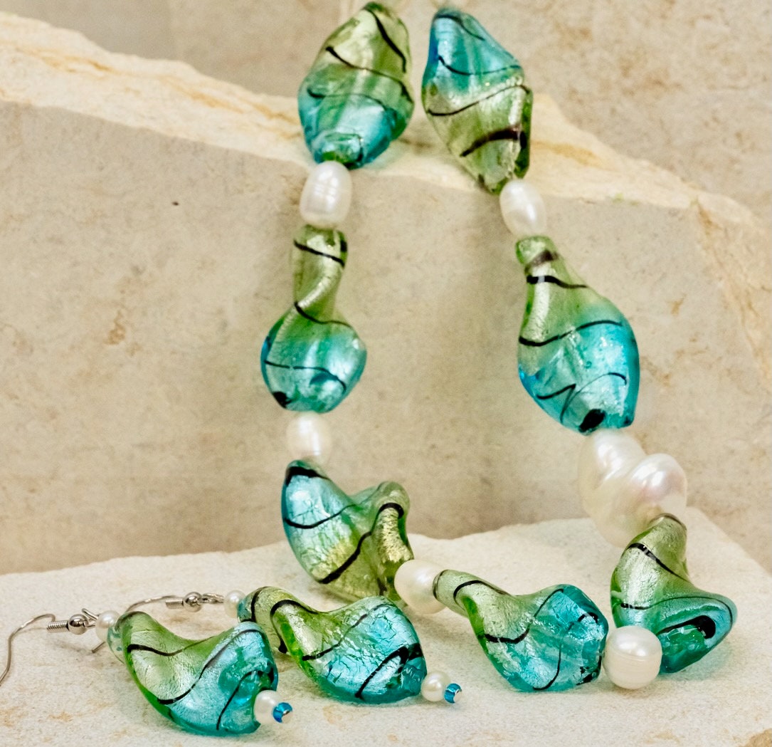 Pearl Glass Bead Jewellery Set