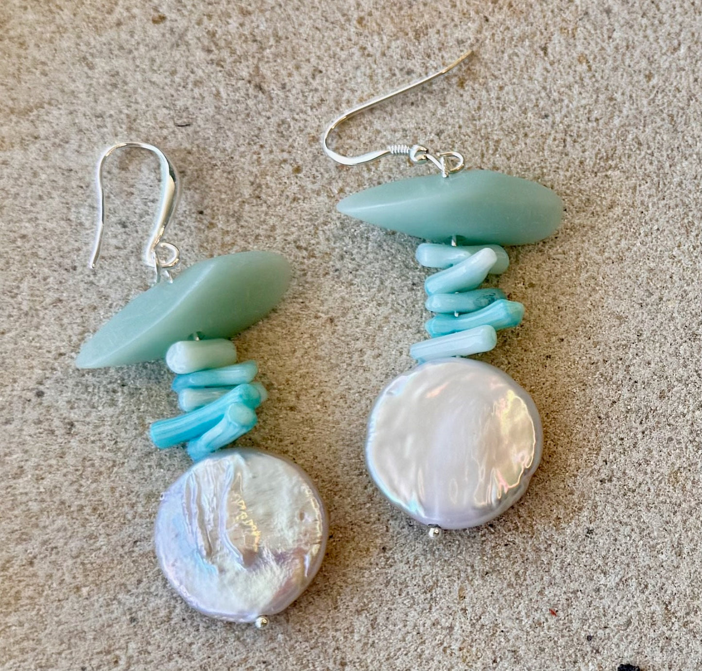 Dyed Blue Coral Stick Beaded Jewellery Set