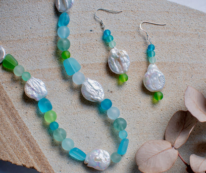 Frosted Glass Beaded Jewellery Set