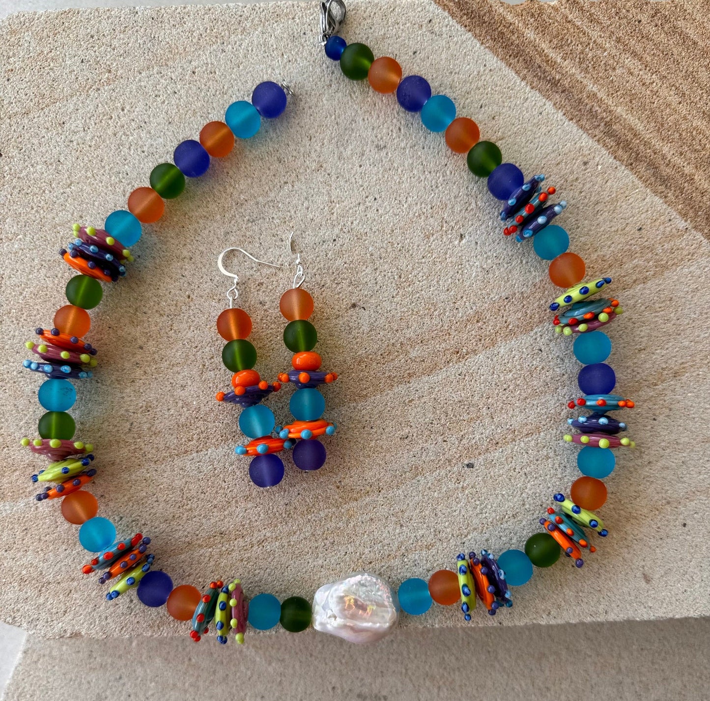 Handmade Artisan Lampwork Glass Jewellery Set