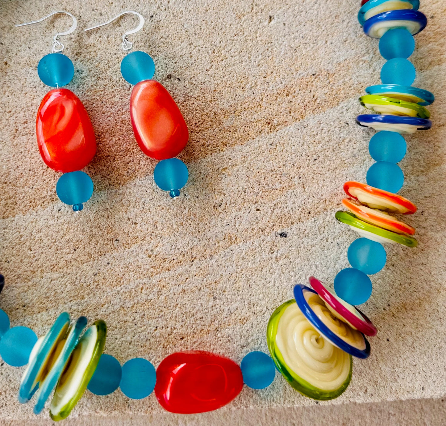 Handmade Colourful Glass Discs Jewellery
