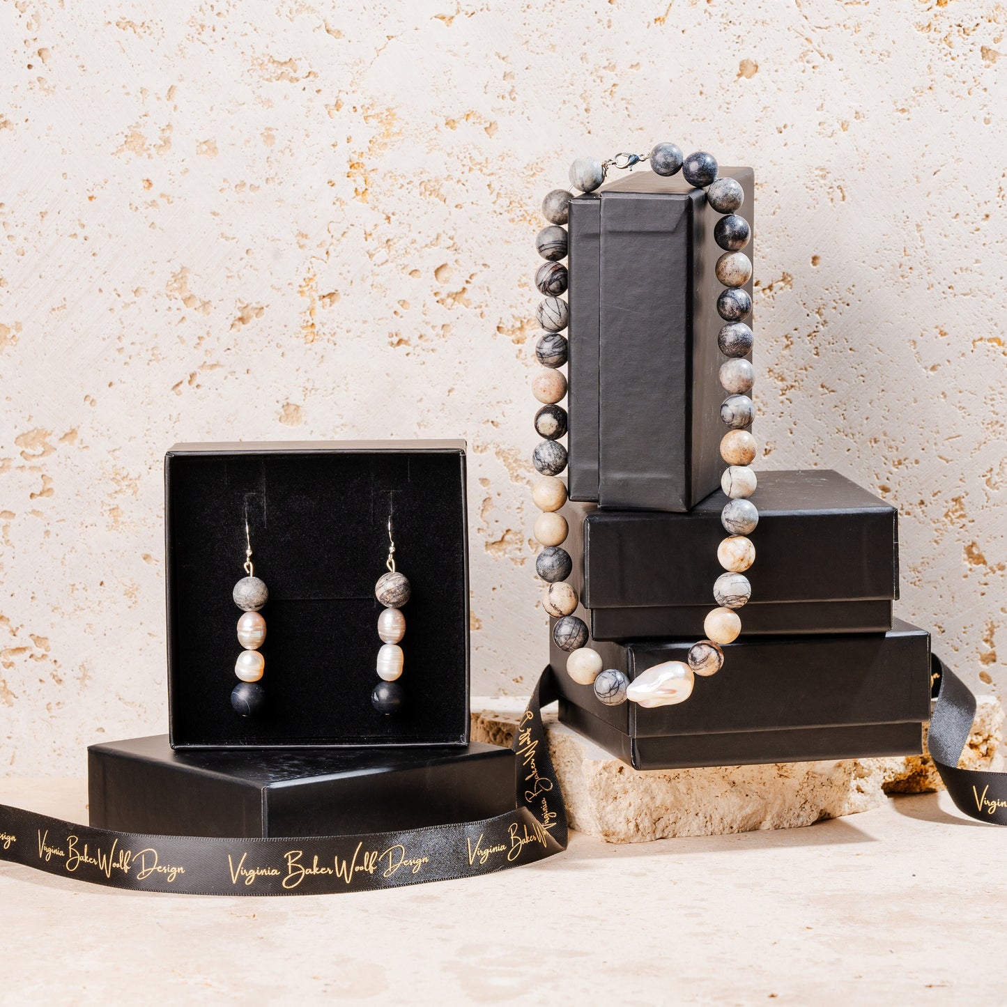 Spider Web Jasper Stone Jewellery Set