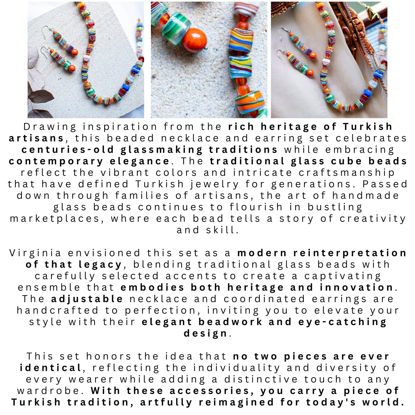 Traditional Turkish Glass Beaded Jewellery Set