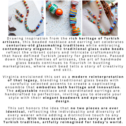 Traditional Turkish Glass Beaded Jewellery Set
