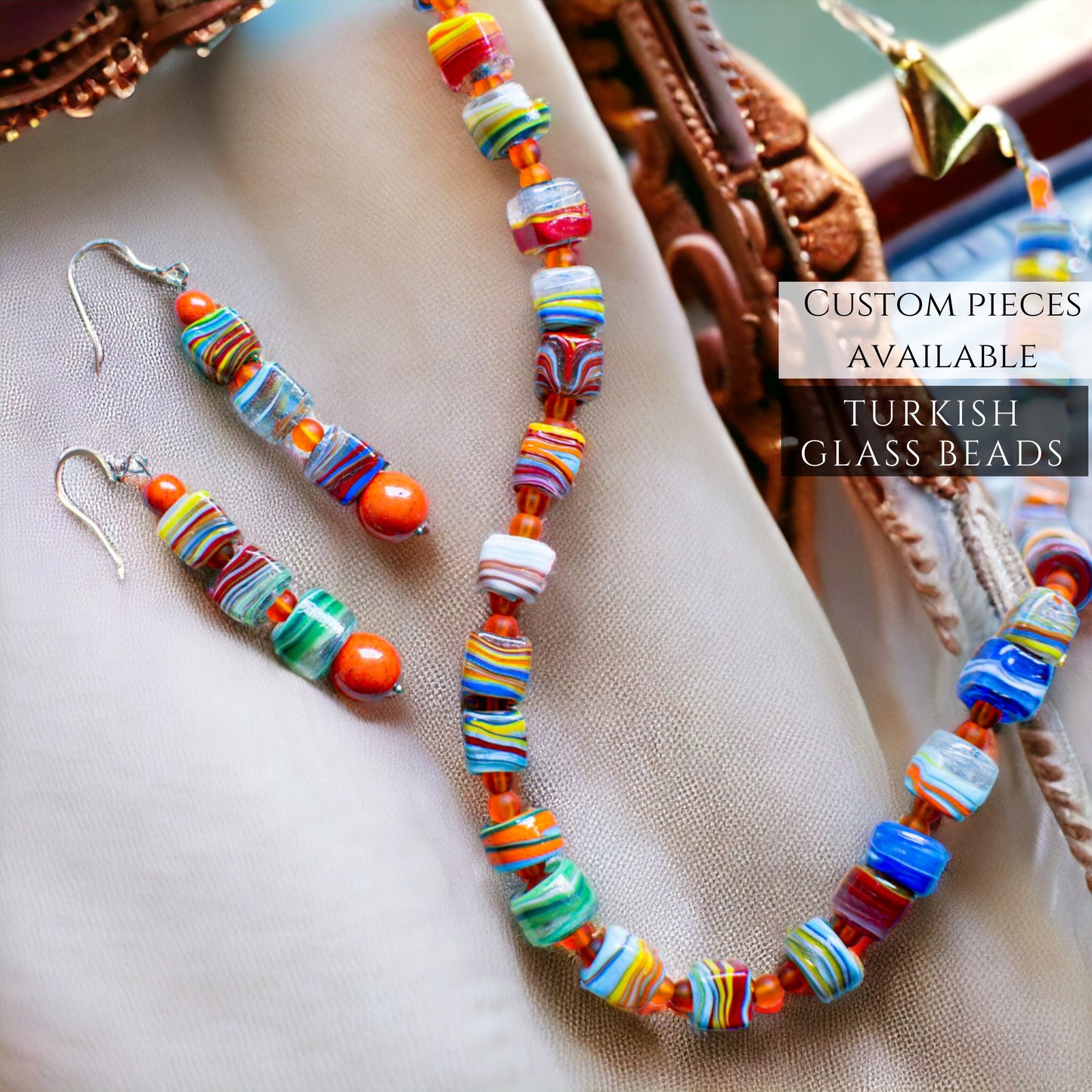 Traditional Turkish Glass Beaded Jewellery Set