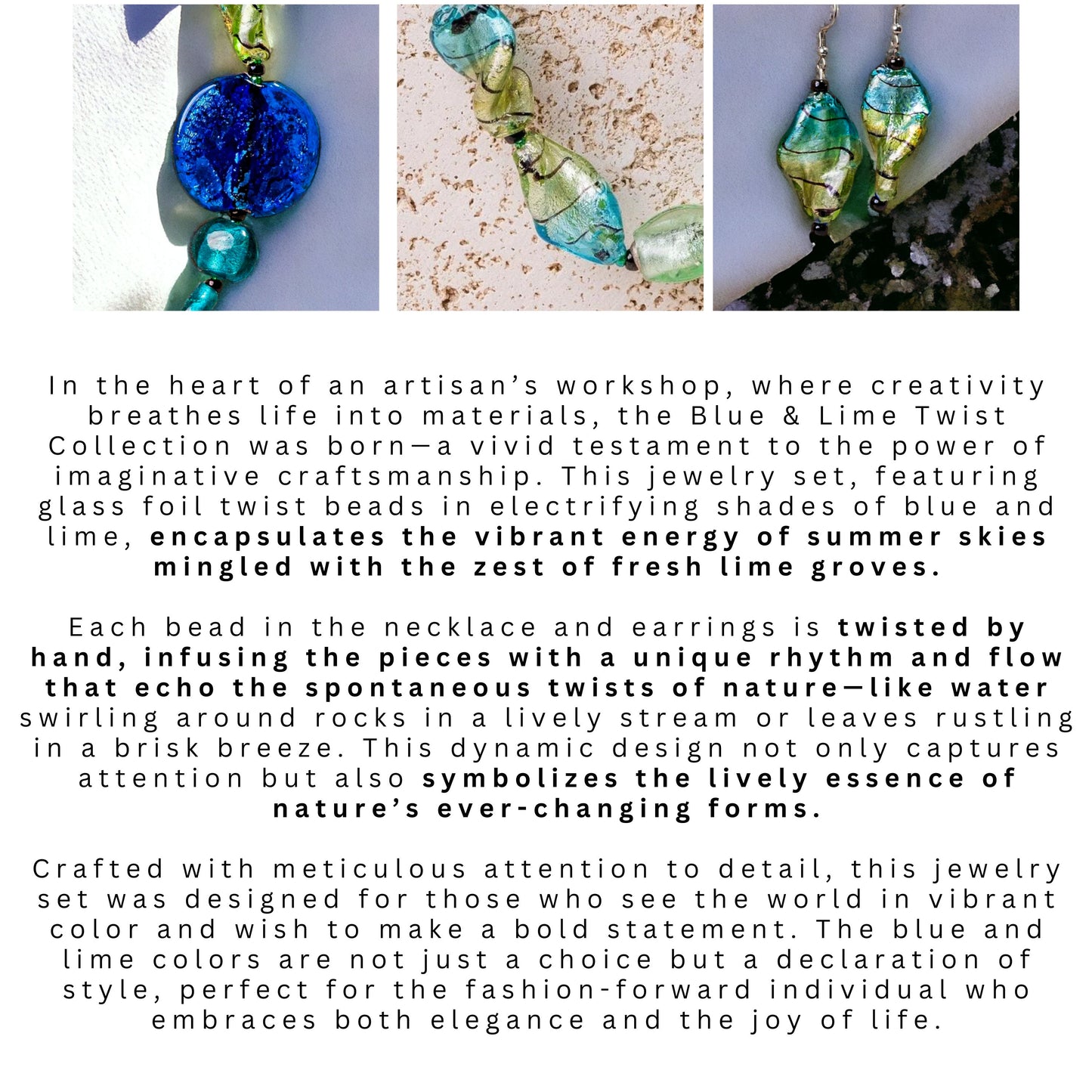 Glass Ocean Inspired Jewellery Set