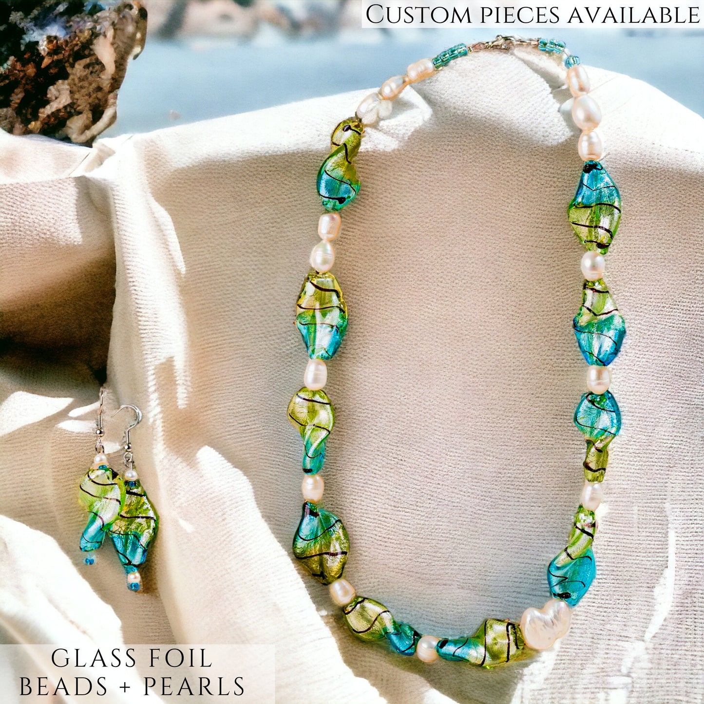 Pearl Glass Bead Jewellery Set