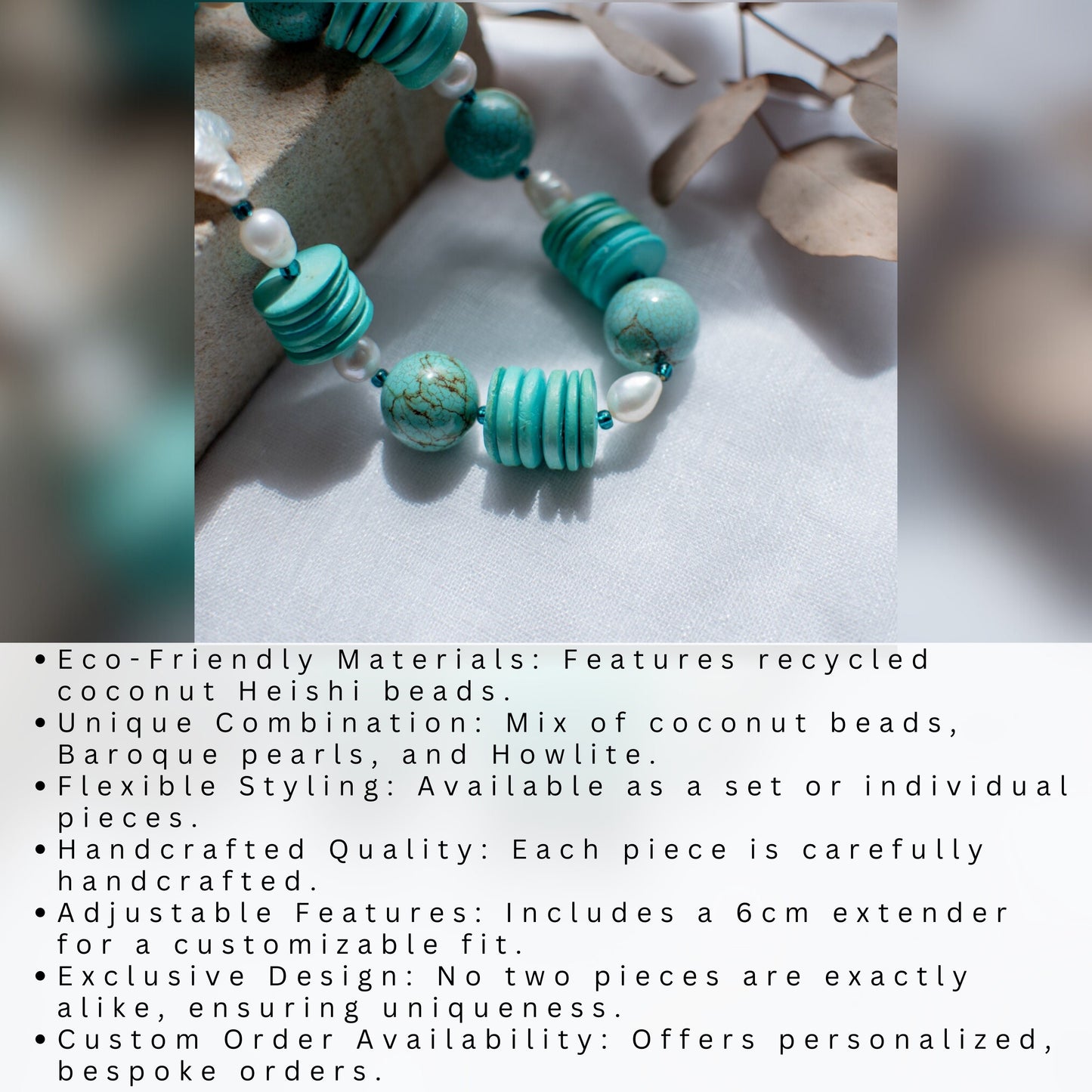 Coconut Turquoise Heishi Jewellery Set