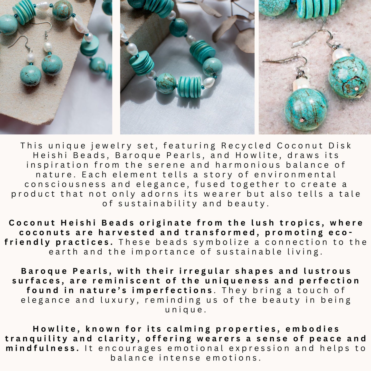 Coconut Turquoise Heishi Jewellery Set